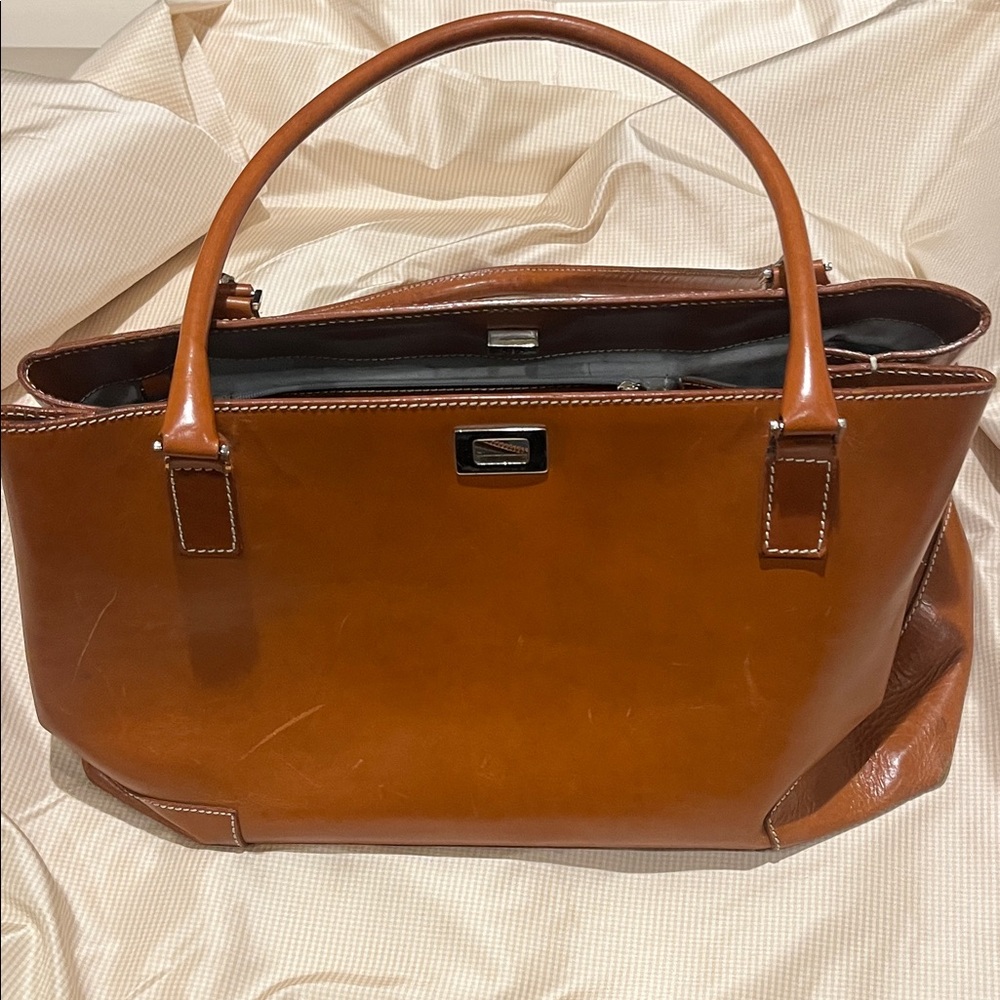 Lambertson Truex Brown Leather Handbag